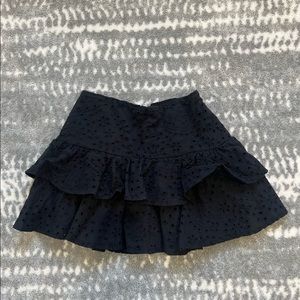 Black eyelet mini ruffle skirt -katieJ NYC. Size XL (14)